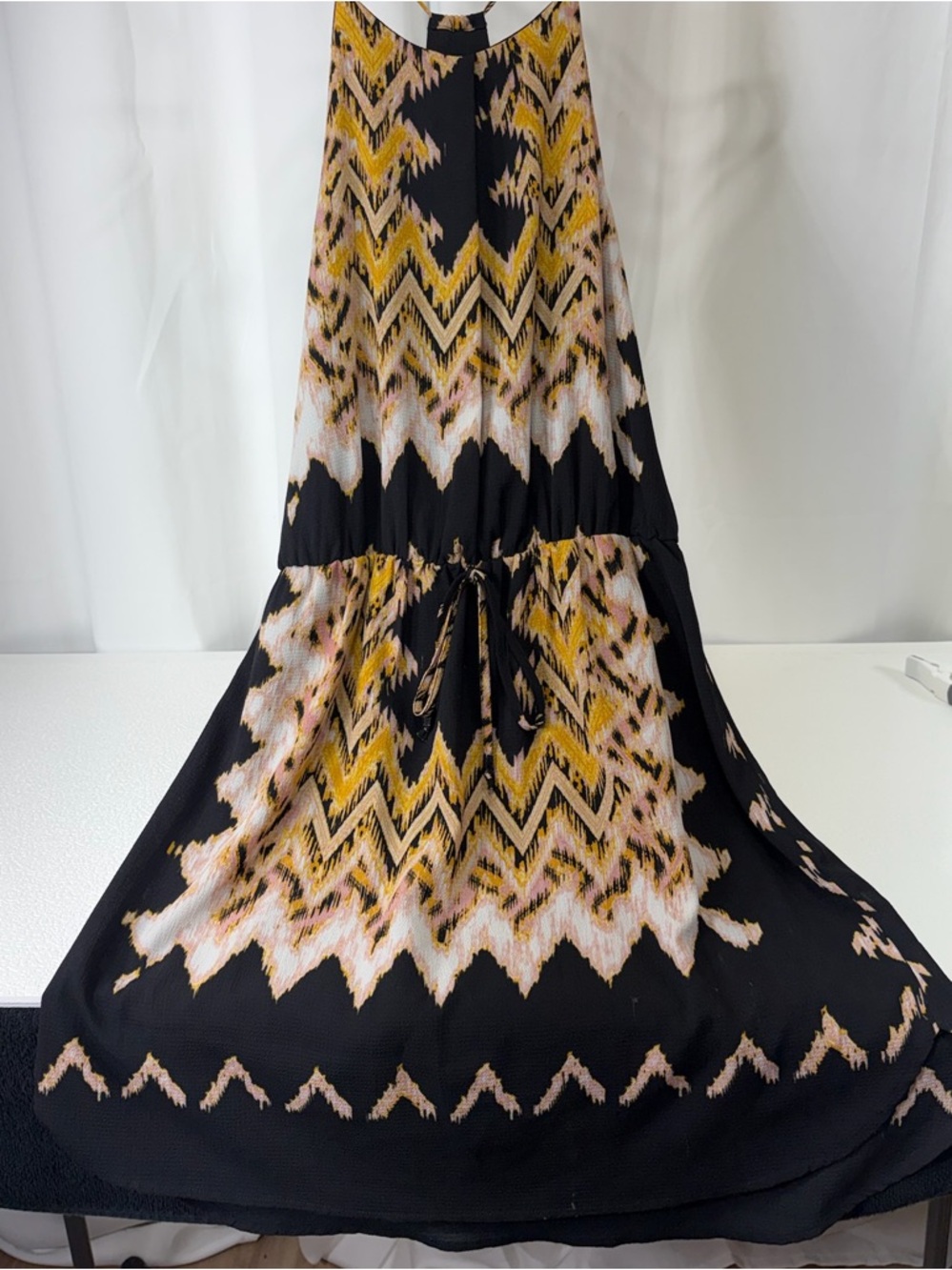 Signature Studio Black, Yellow & Pink Midi Dress 3018